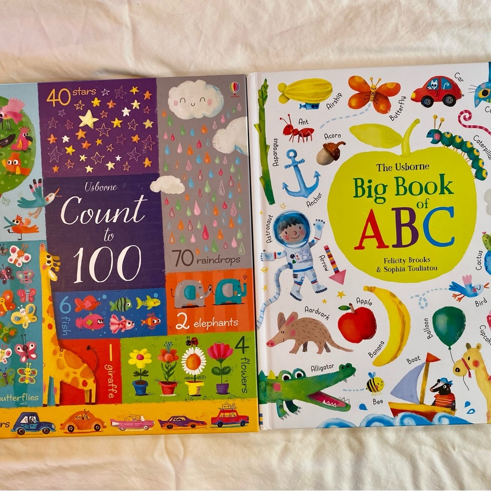 Usborne Count to 100 and Big Book of ABC